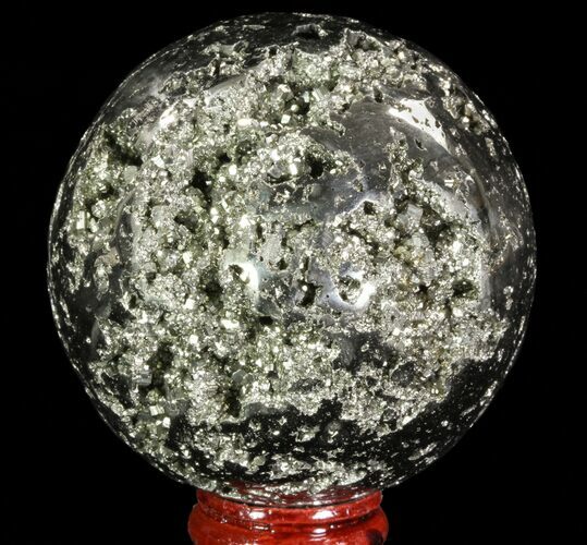 Polished Pyrite Sphere - Peru #65147
